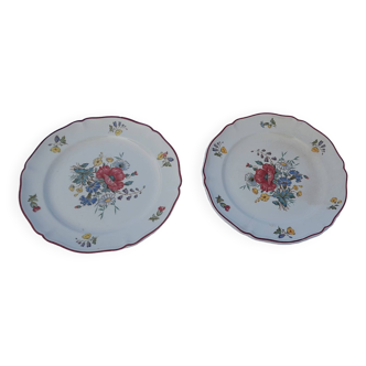 2 assiettes à dessert Villeroy & Boch modèle fleurs des champs diam 19 cm