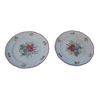 2 Villeroy & Boch dessert plates, wildflower model, diameter 19 cm