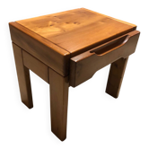 Bedside table, side table in solid elm, Maison Regain