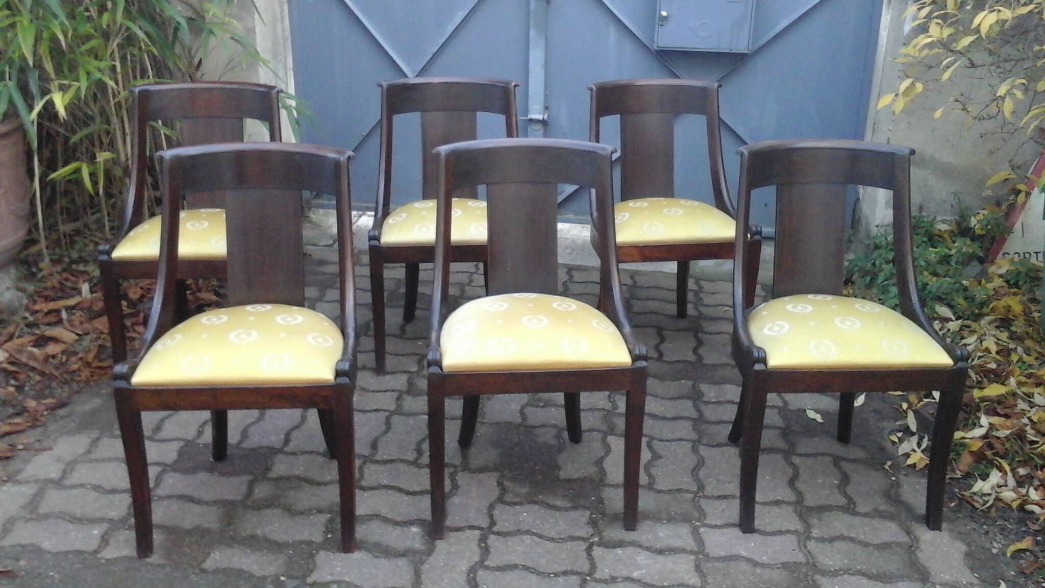 6 empire mahogany gondola chairs