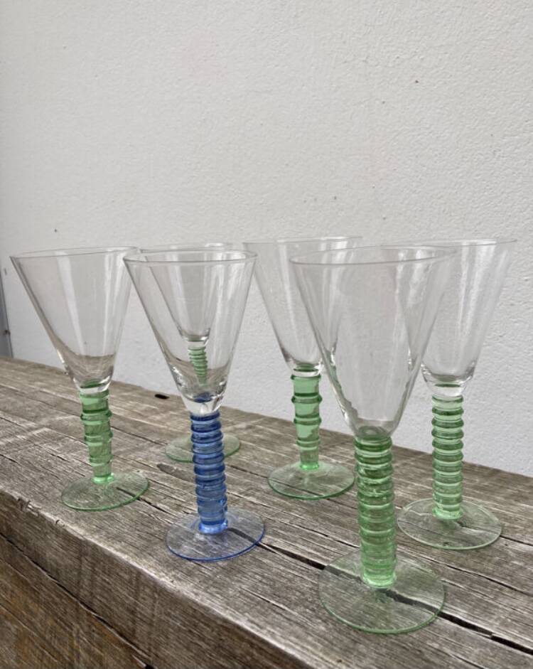 6 verres à pied / coupes à champagne cristal