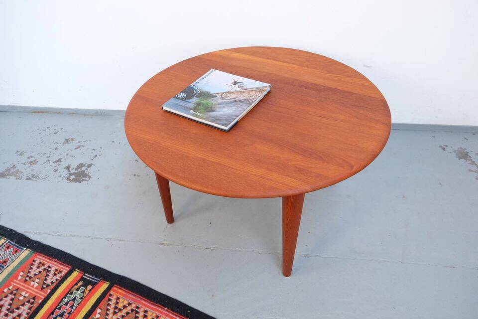 Table basse Wikkelso, teck, années 1960/70, Danemark