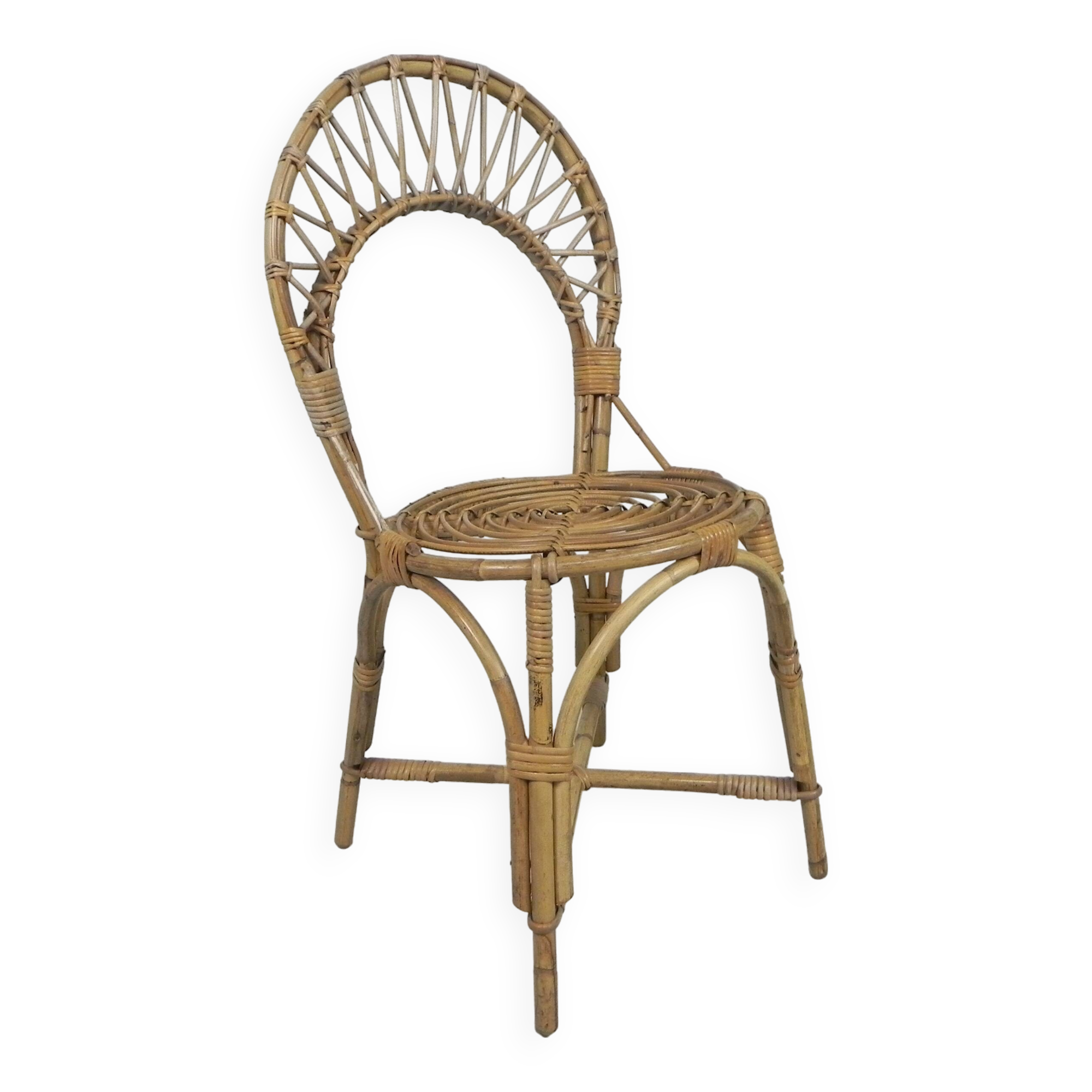 Bamboo chair, dining table chair, 1950s