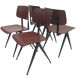 Lot of 4 vintage school chairs Galvanitas S16 Netherlands