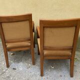 Pair of mustard-colored armchairs - classic style