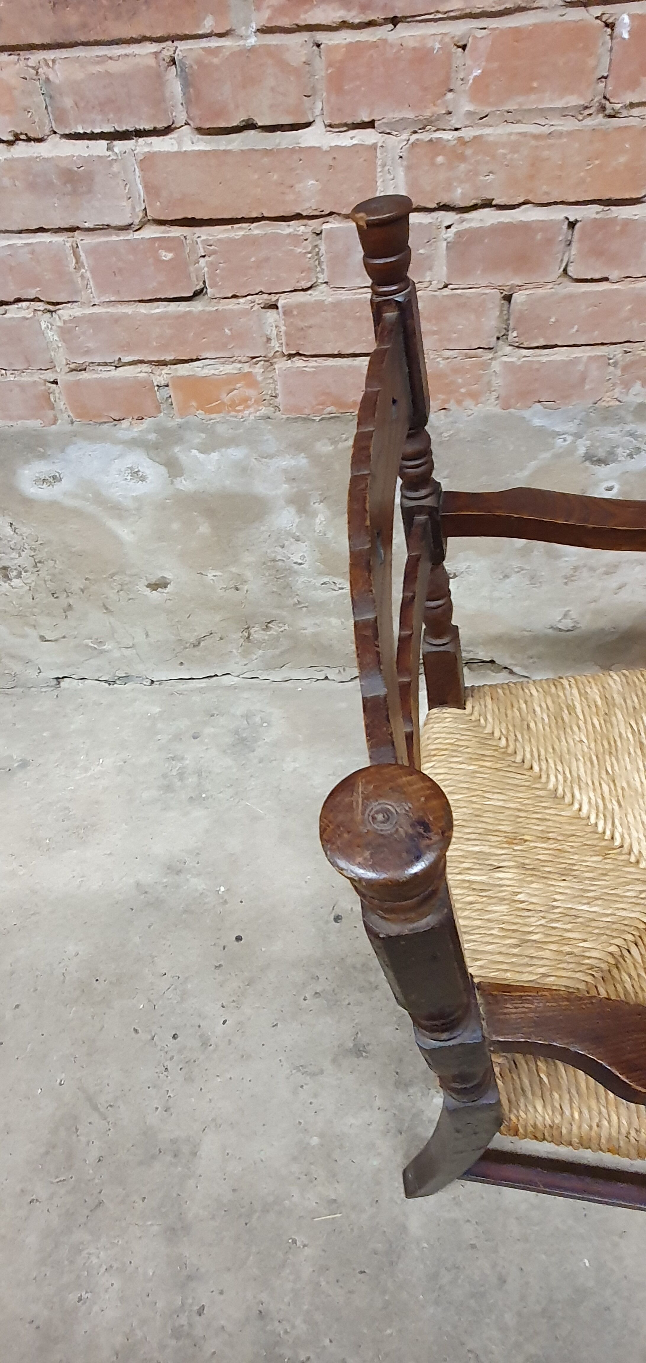 Vintage armchair in ash and cane