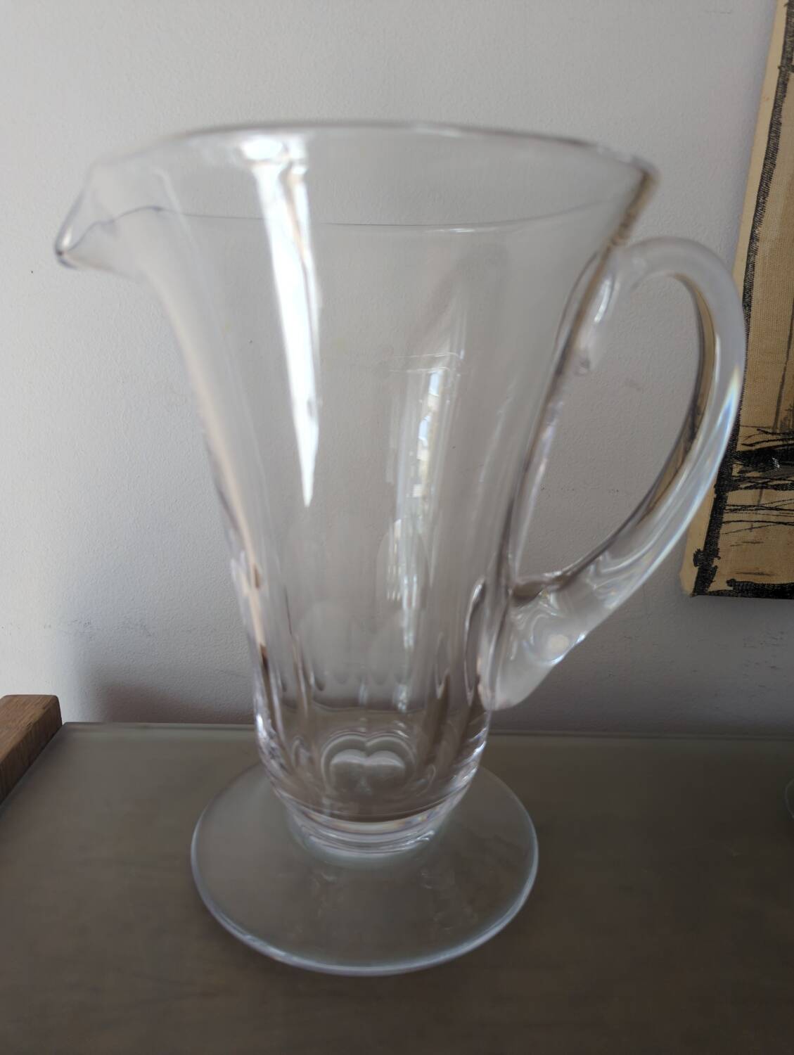 Large Vannes crystal pitcher