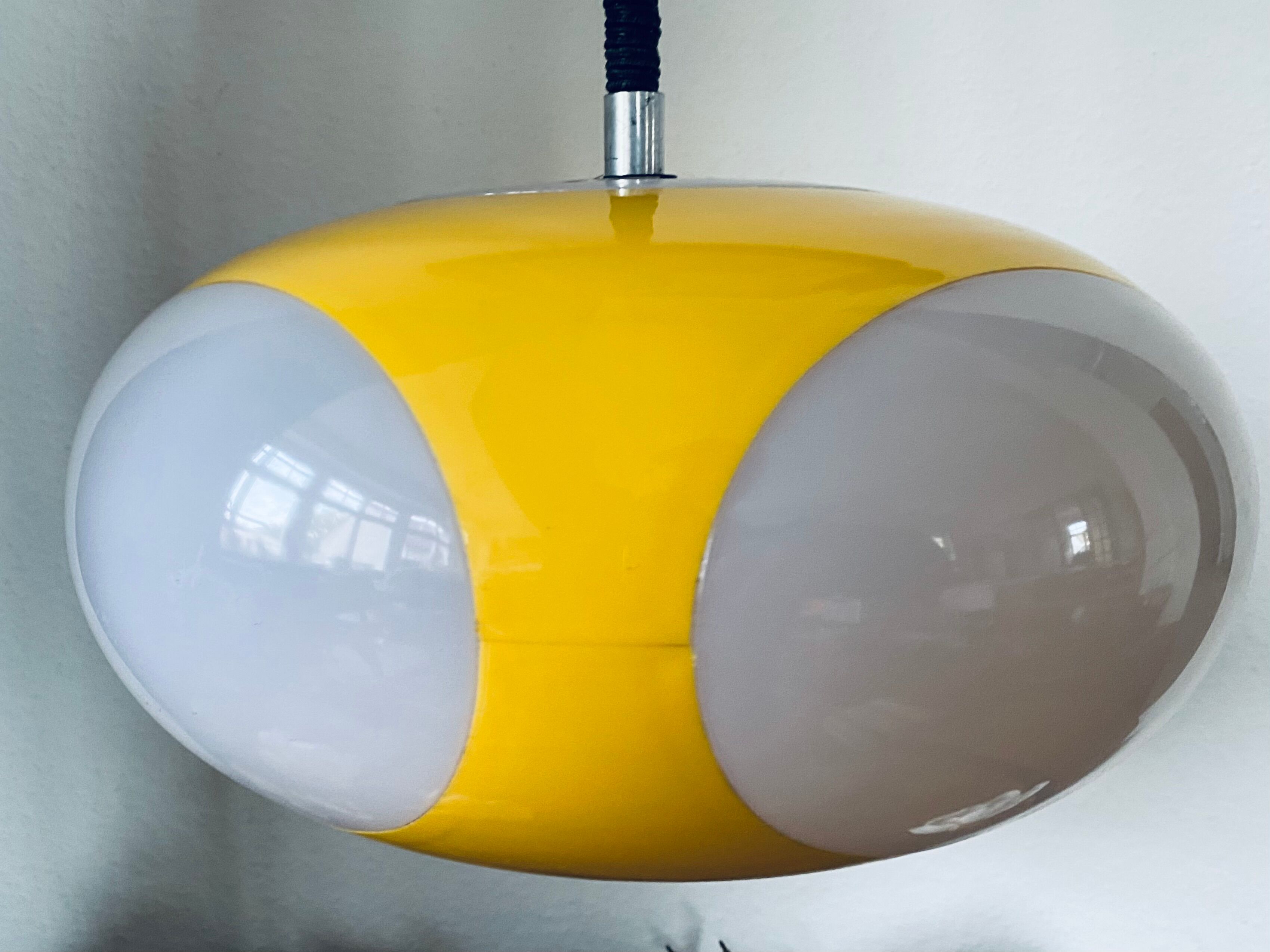 Vintage Yellow Plastic Ufo Ceiling Lamp by Luigi Colani for Massiv, Belgium, 1970s