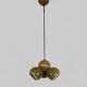 3-light chandelier with glazed sandstone balls. 50s-60s Italy