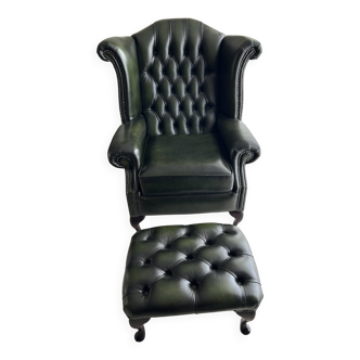 fauteuil chesterfield avec repose pied