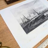 Moscow, Russia, old engraving, printed in 1841.