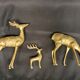 3 vintage animals deco / Brass Deer