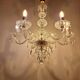 Lustre italien à 6 branches en or et cristal