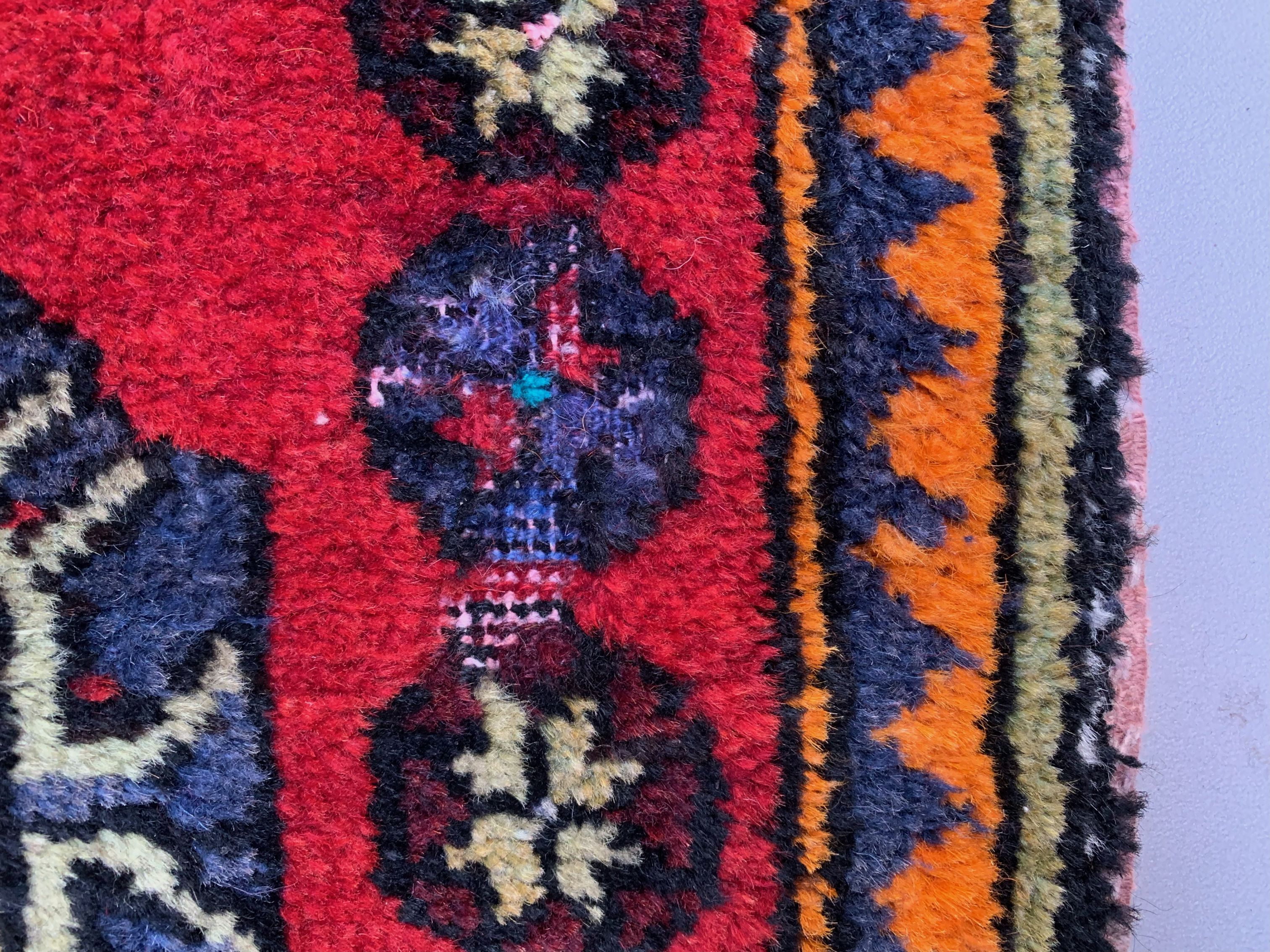 Small Vintage Turkish Rug 102x52 cm, Short Runner, Tribal, Shabby Chic