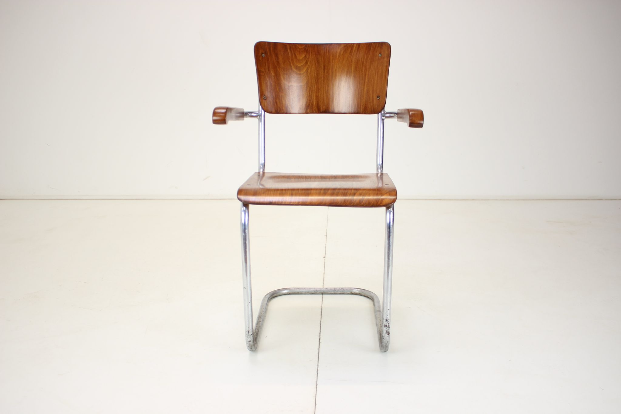 Restored Bauhaus Chrome Chair by Rudolf Vichr Prag, 1930s