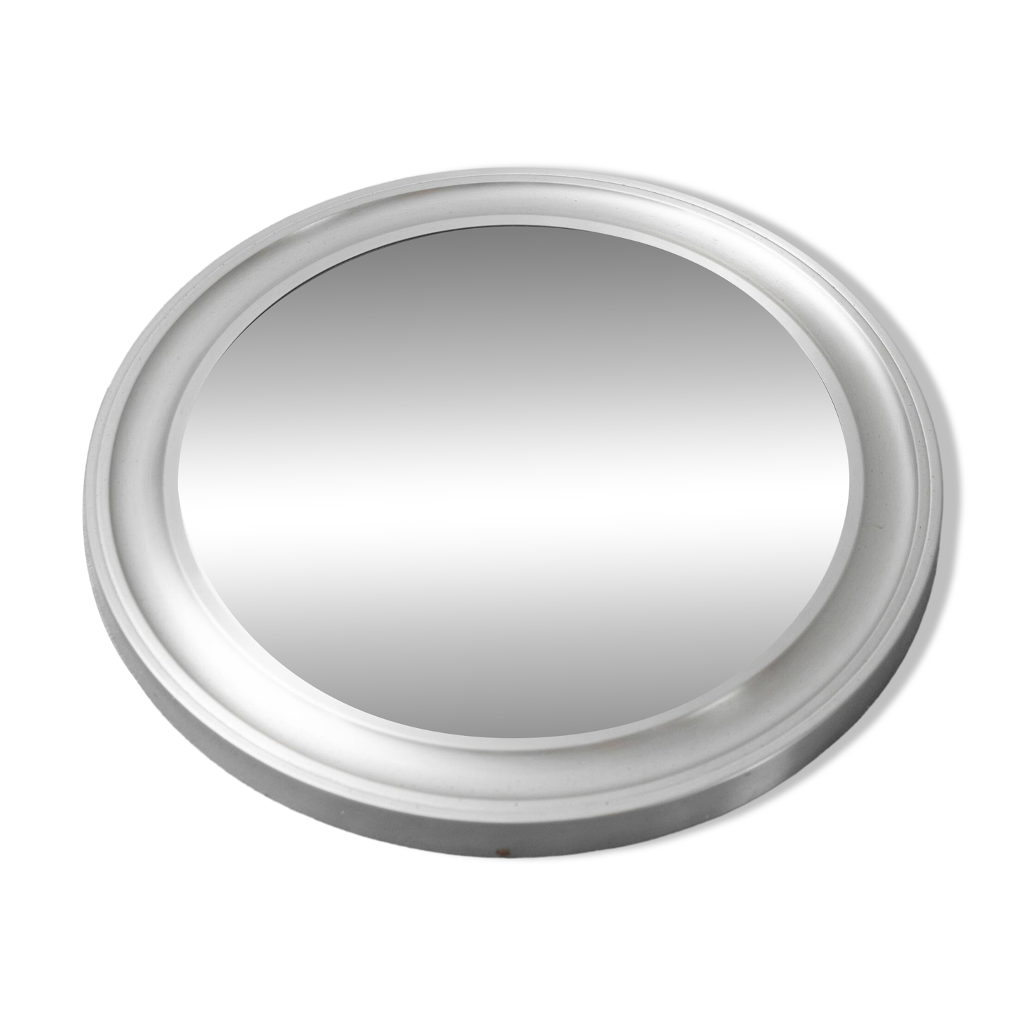 Round vintage metal mirror Pizzi 1970s modernism