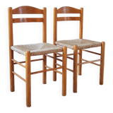 Pair of rustic straw chairs
