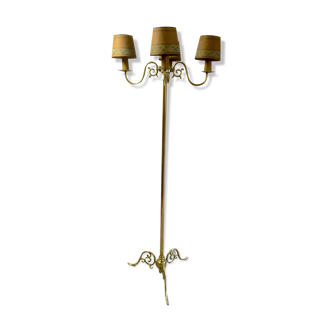 Lamppost 4 solid brass lights - mid-20th