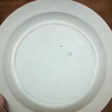 Plat en porcelaine vintage, plat en barbotine, plat motifs fruitiers, collection, art de la table