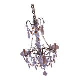 Chandelier to, colored crystal tassels