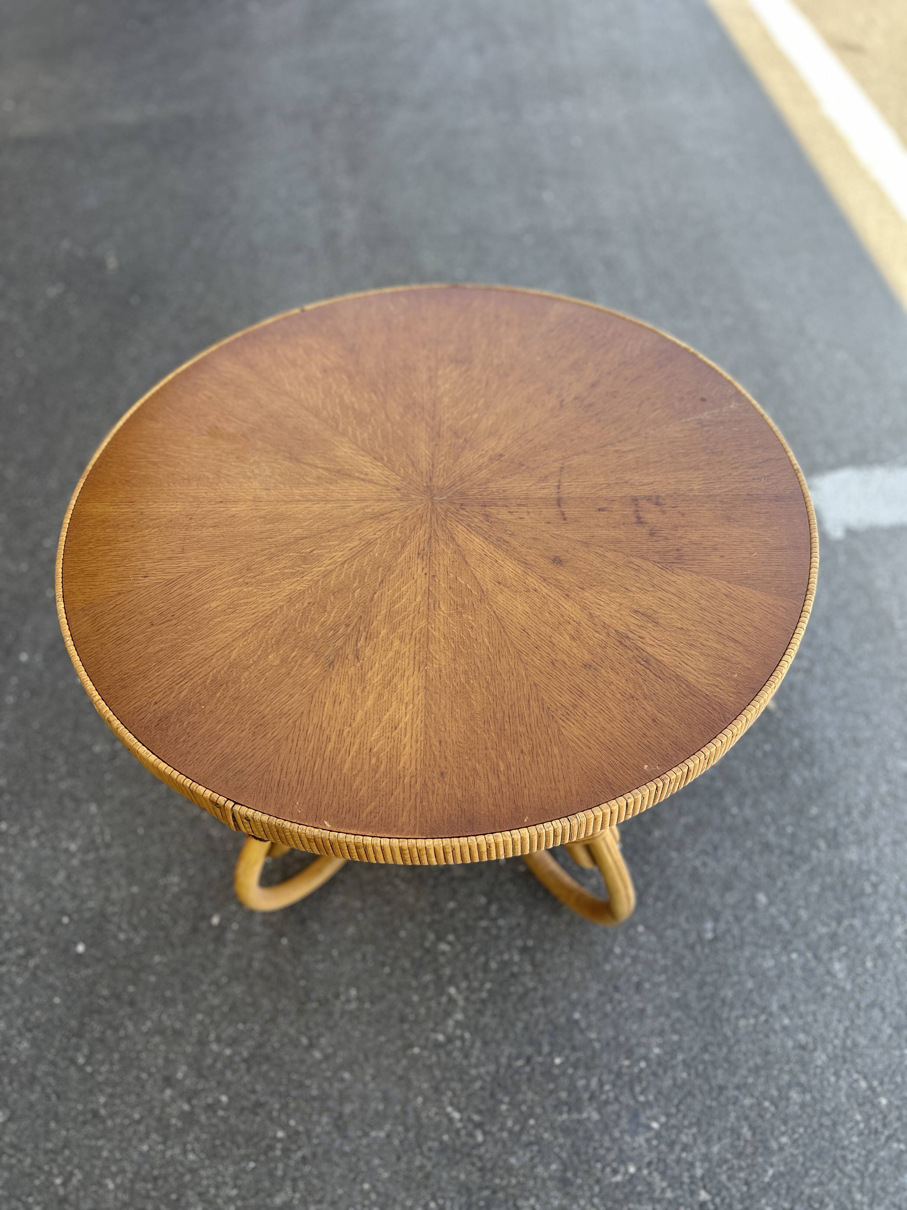 Bamboo side table, Italy 1960