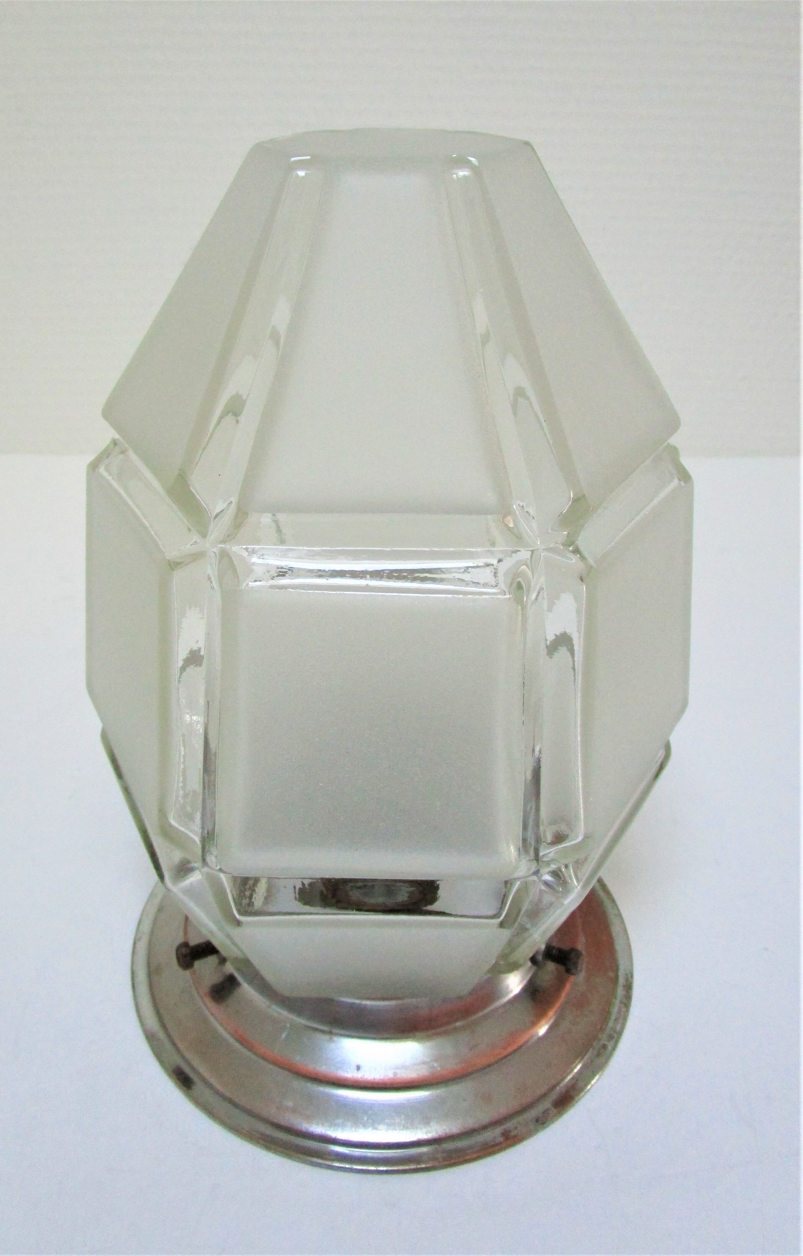 Art deco ceiling frosted and transparent 1930s glass