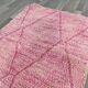 Handmade pink Beni Ouraine rug, size 140 x 260 cm