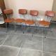 4 chaises métal et skai marron