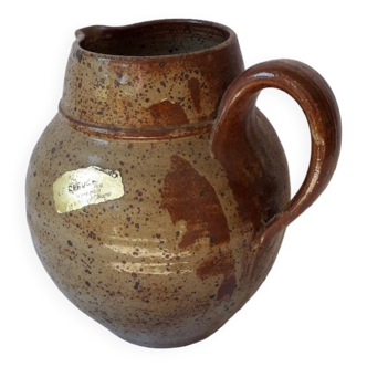 Brown stoneware pitcher
