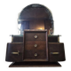 Vintage curved wooden sideboard / Art Deco wardrobe with mirror