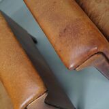 Vintage Dutch Club Chair in Cognac Leather, Set of 2