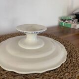 Old earthenware cake display from Gien decor Rouen