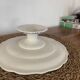 Old earthenware cake display from Gien decor Rouen