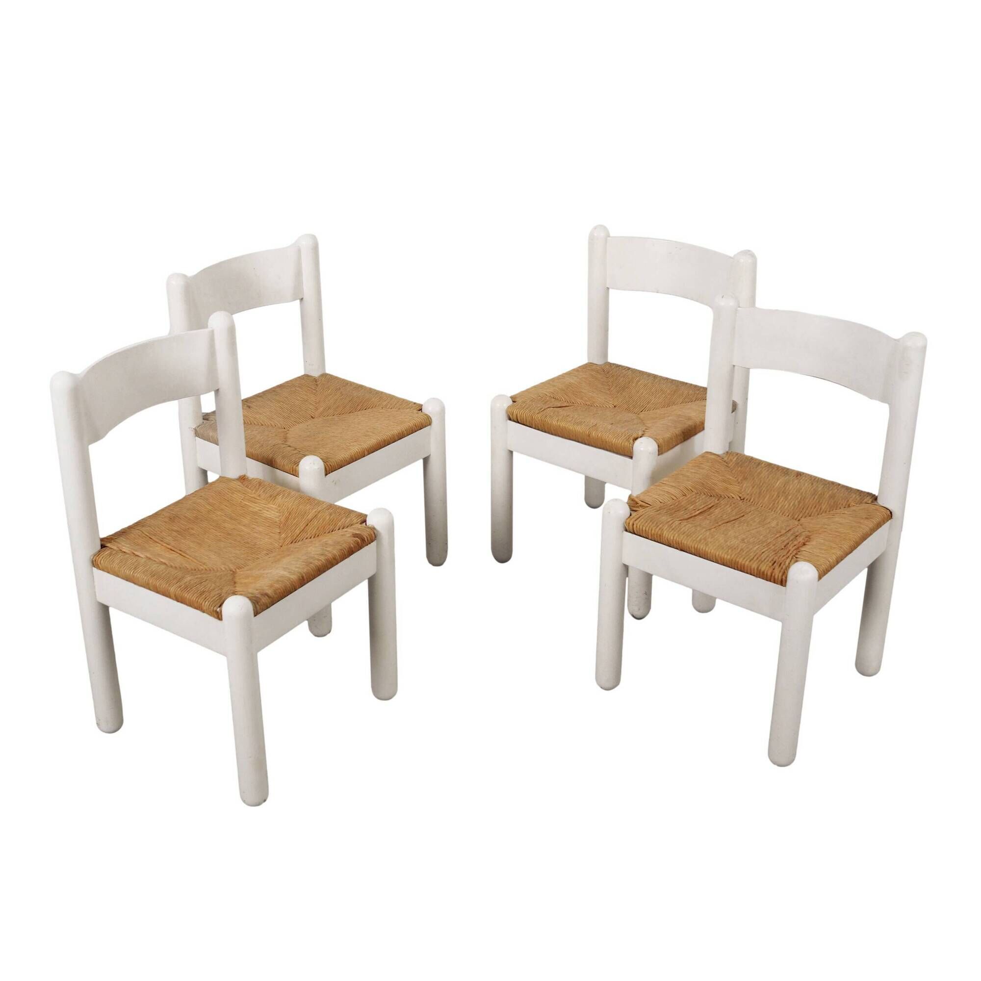 Set of four beechwood chairs, Italian design, 1980s, made in Italy