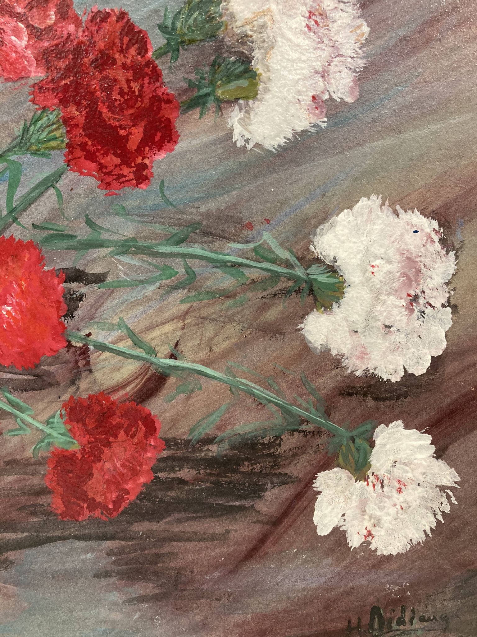 Peinture vintage aux oeillets
