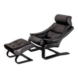 Kroken armchair + pouf designed by Ake Fribytter, published by Roche Bobois. France, 2000s.