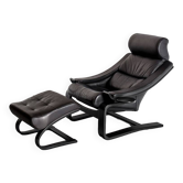 Kroken armchair + pouf designed by Ake Fribytter, published by Roche Bobois. France, 2000s.