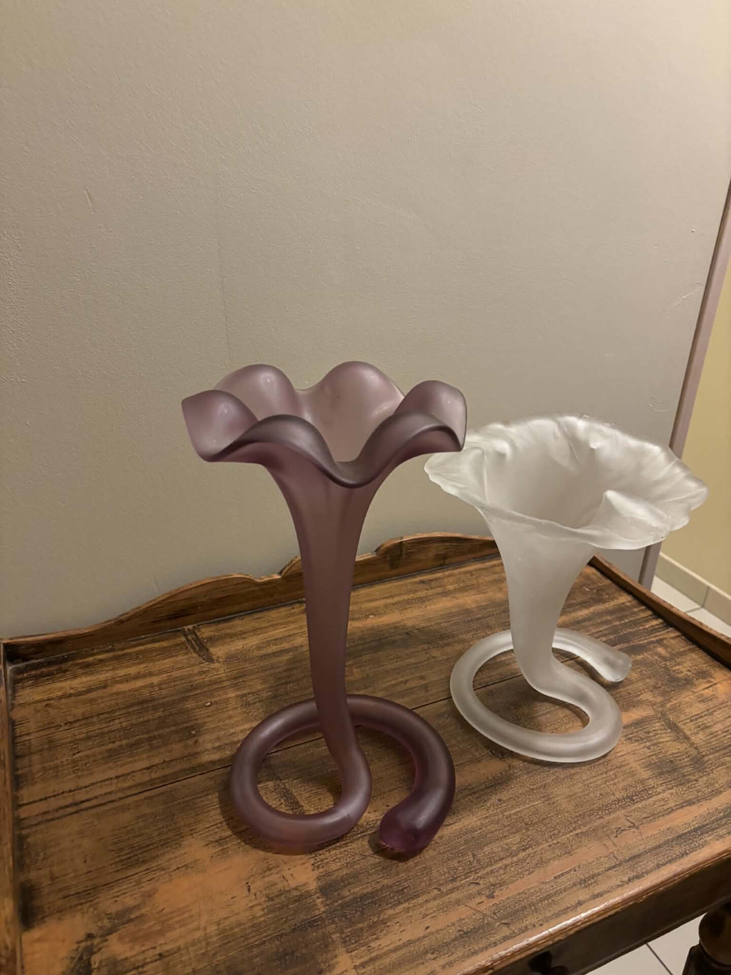2 "Lily" Stiver Vases