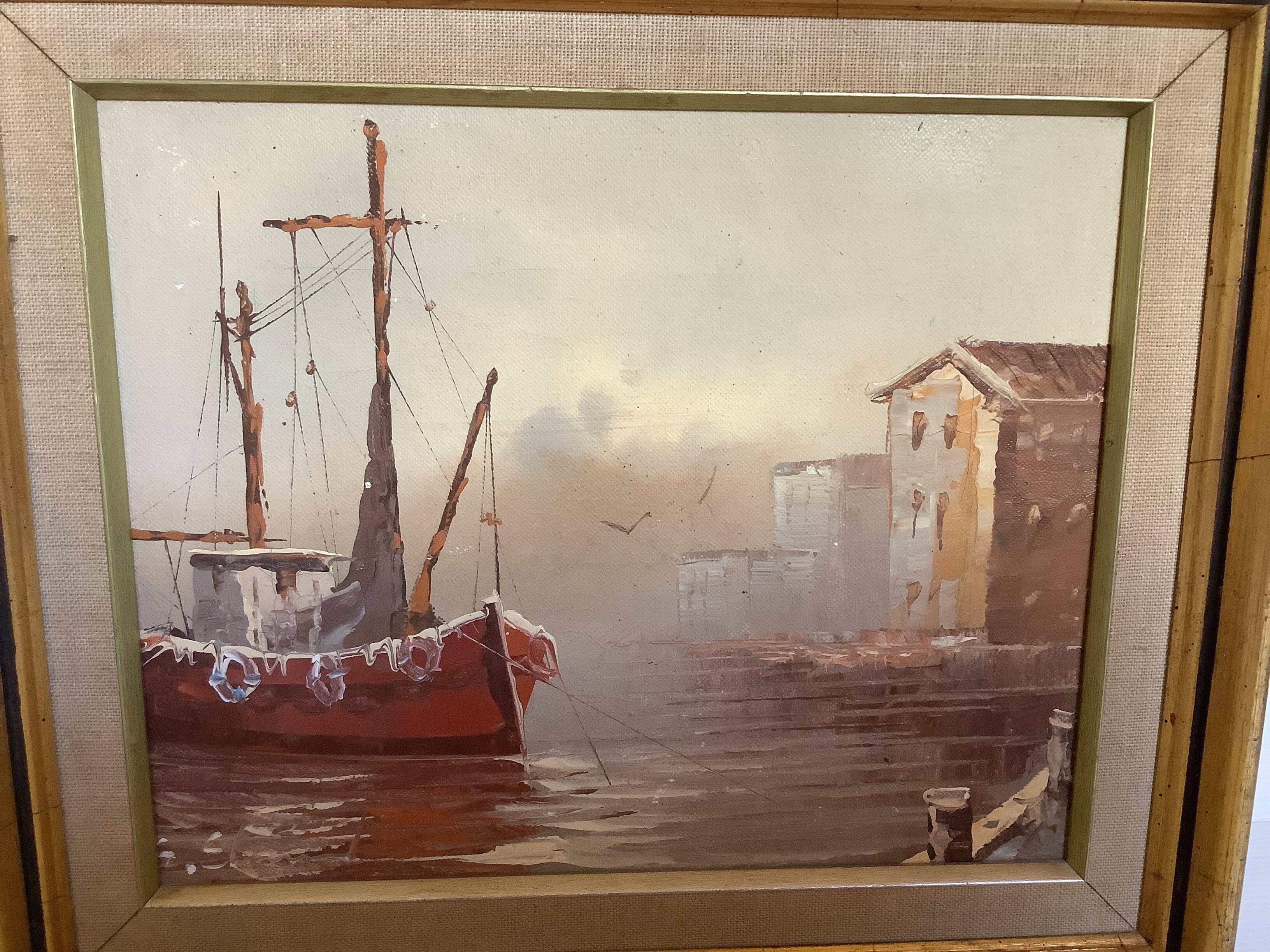 Tableau marine huile sur toile signée