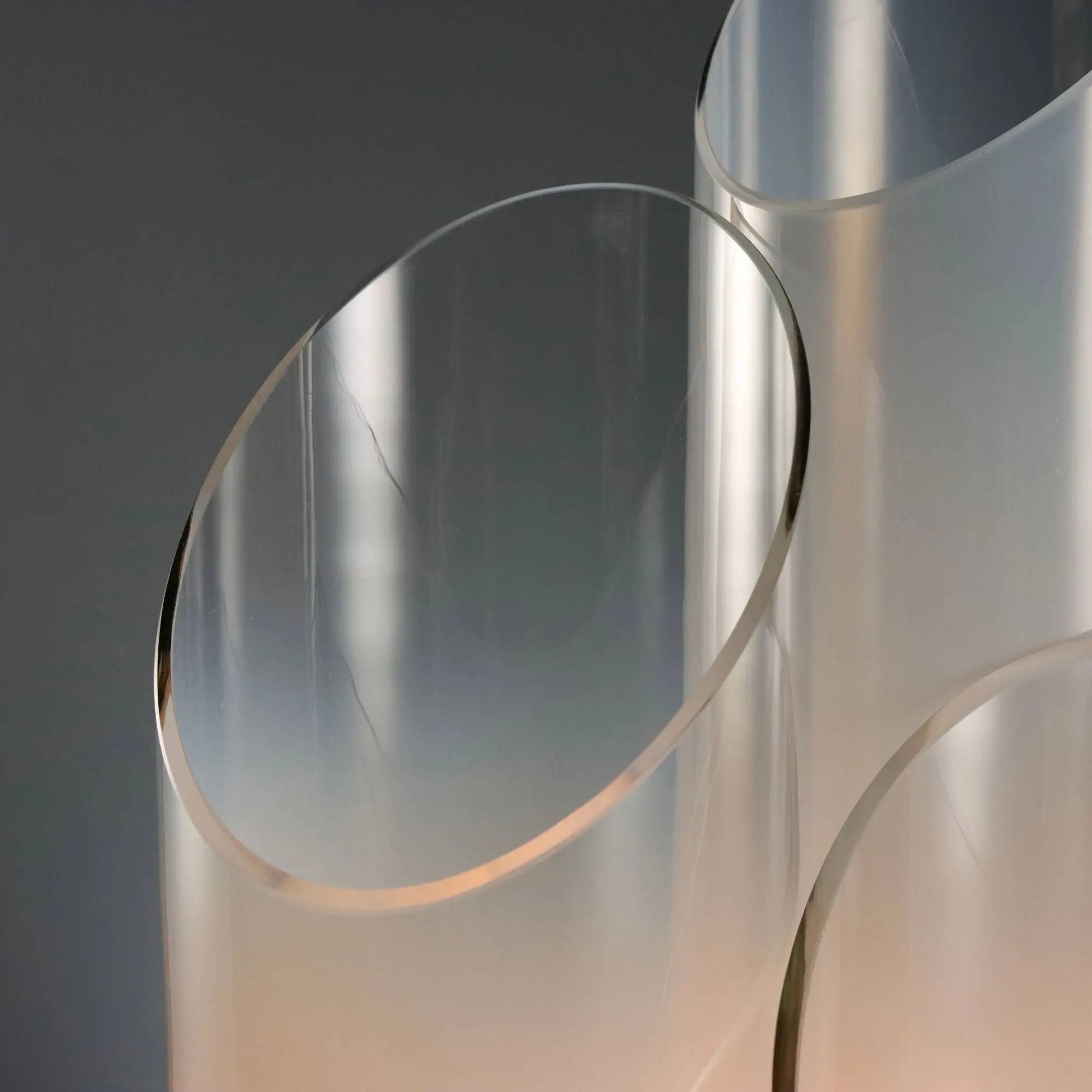 Vintage metal and glass table lamps, Italian design from the 1970s.