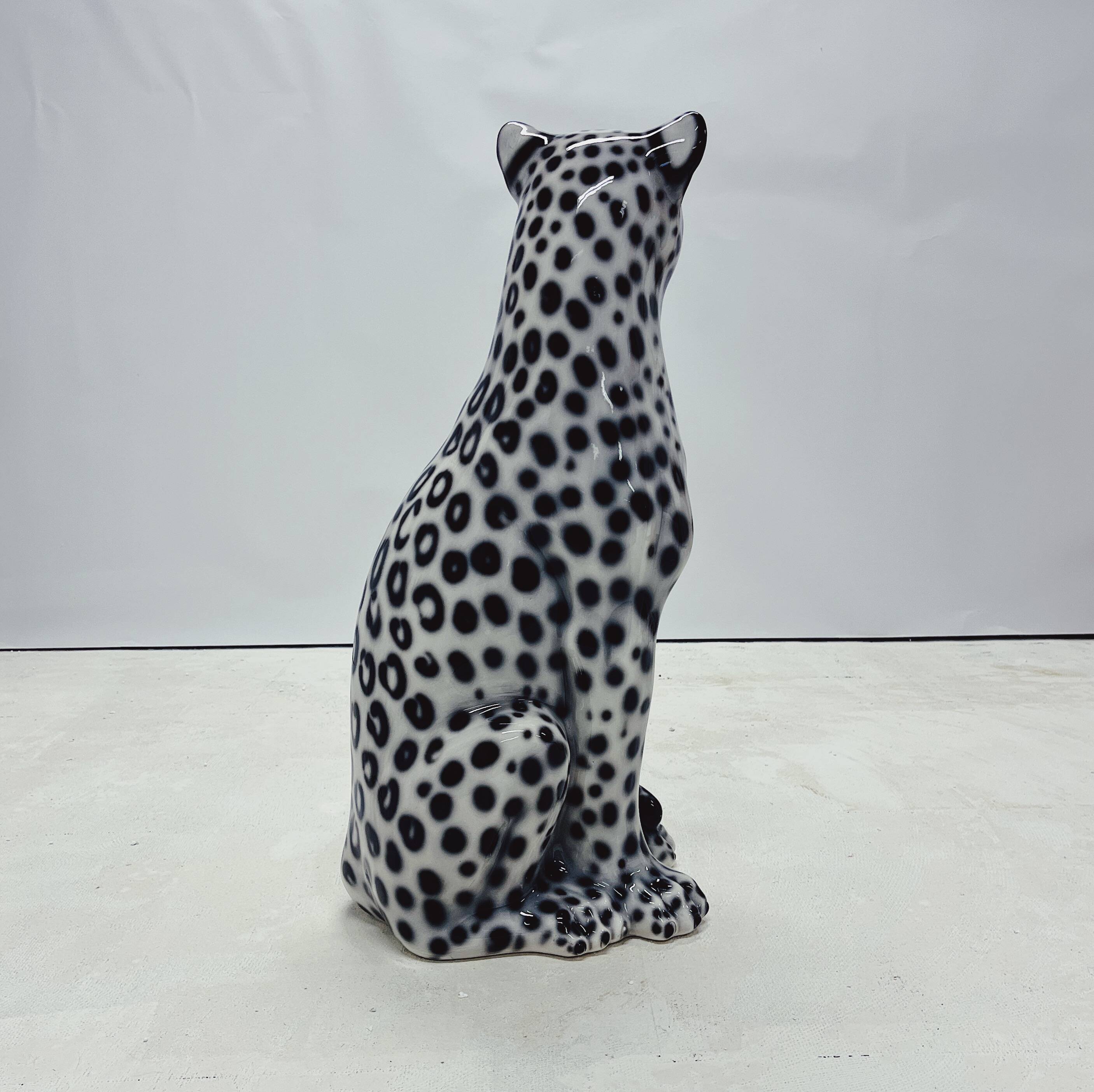 Snow Leopard Ceramic Statue
