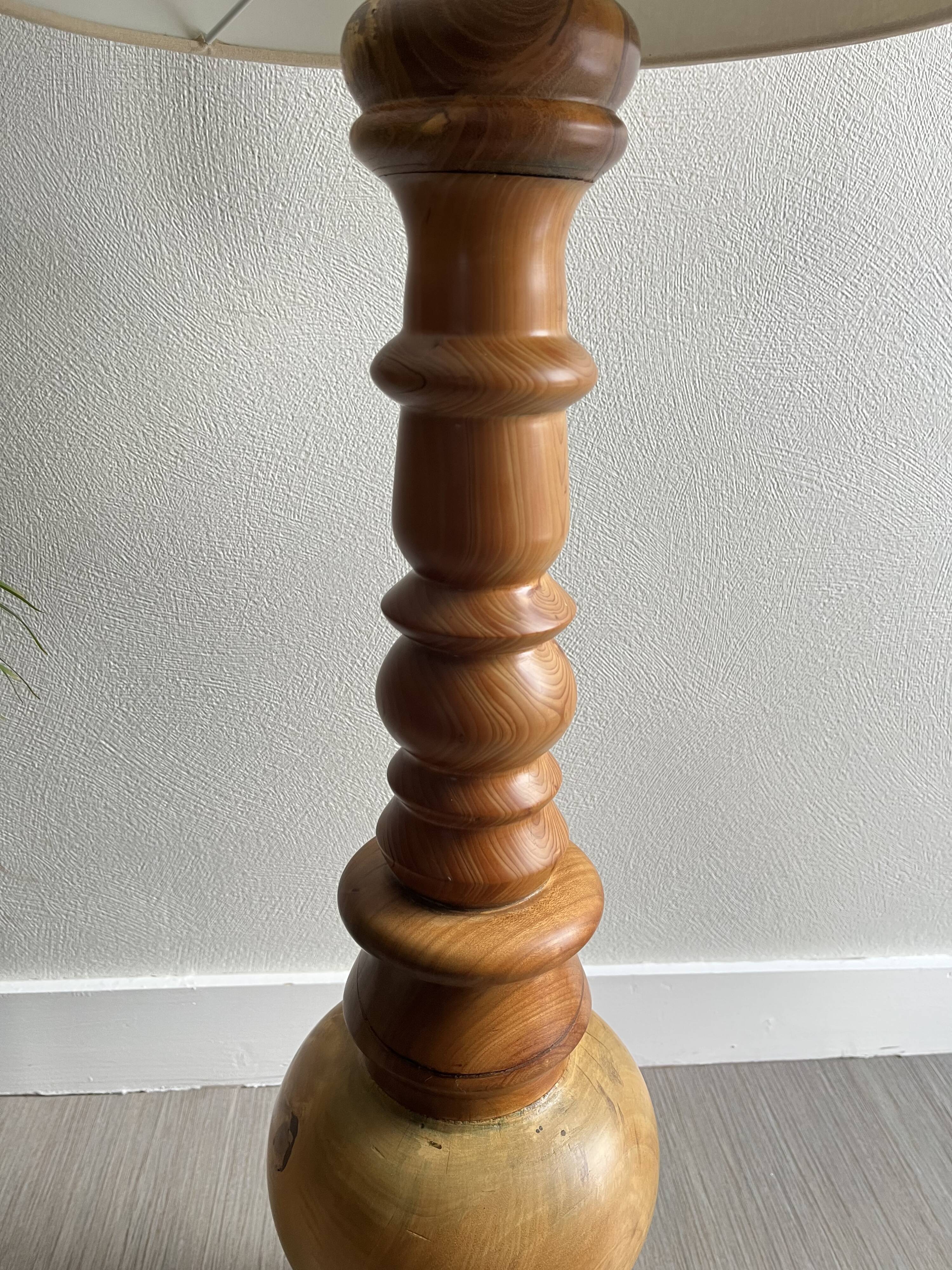 Vintage turned wooden lamp base