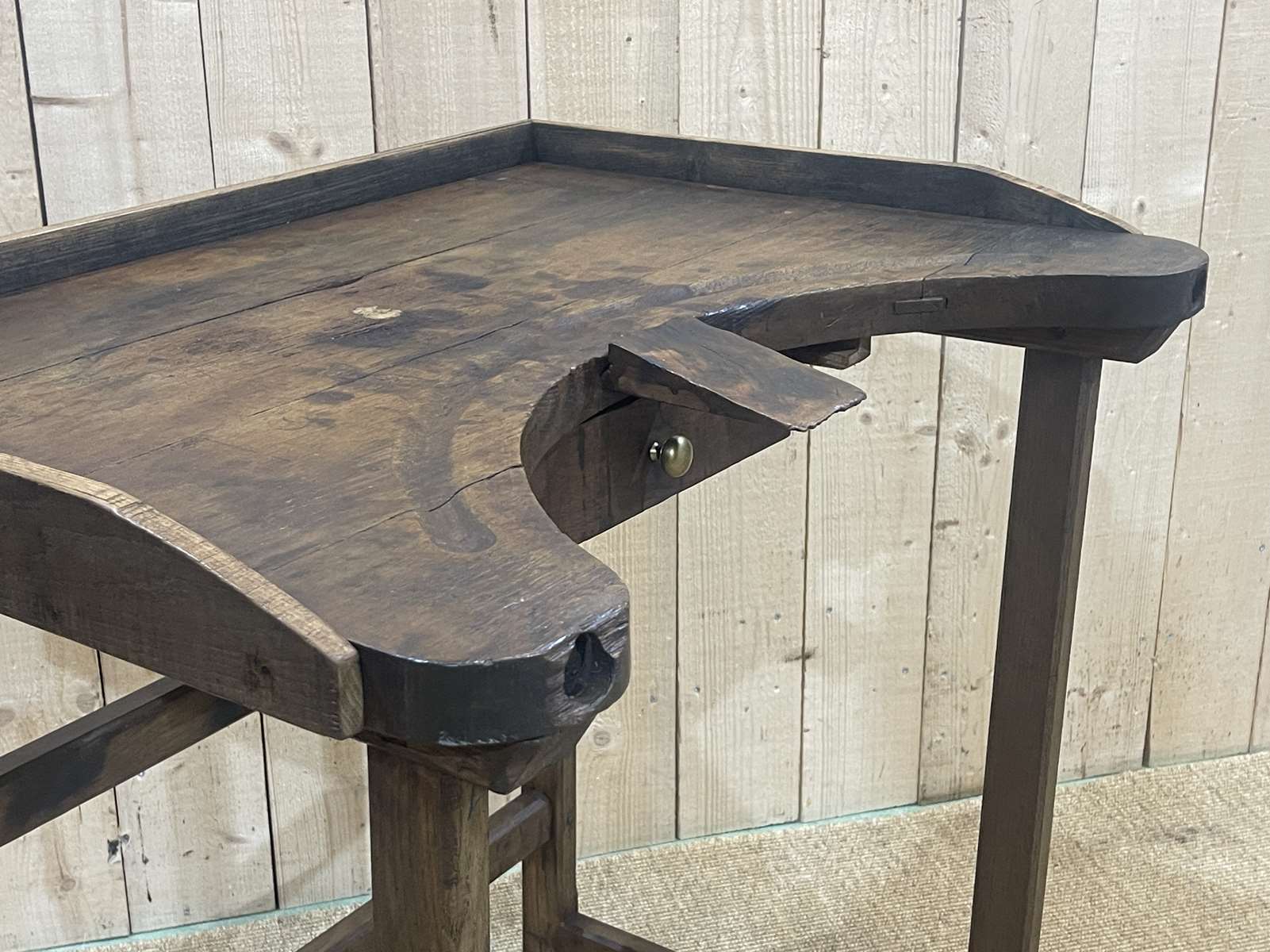 Table de travail de bijoutier en chêne début XXème