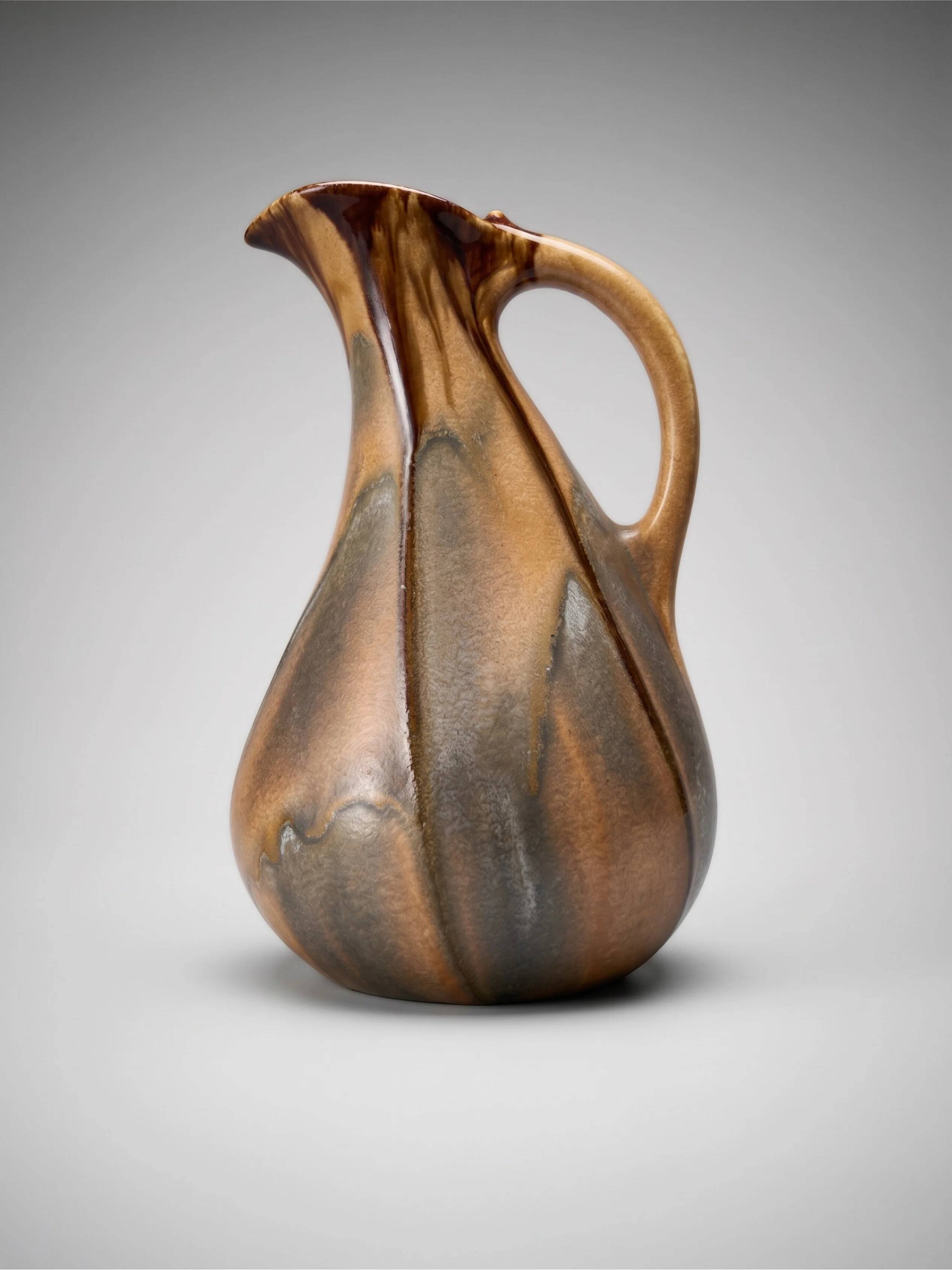 Modernist ceramic enamelled vase pitcher – Thulin Faience, Belgium – model 199 – 1930s/50s