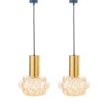 Mid-Century Modern Amber Bubble Glass Ceiling Light by Helena Tynell for Limburg, Germany, 1960s