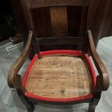 Rustic walnut armchair with sticks