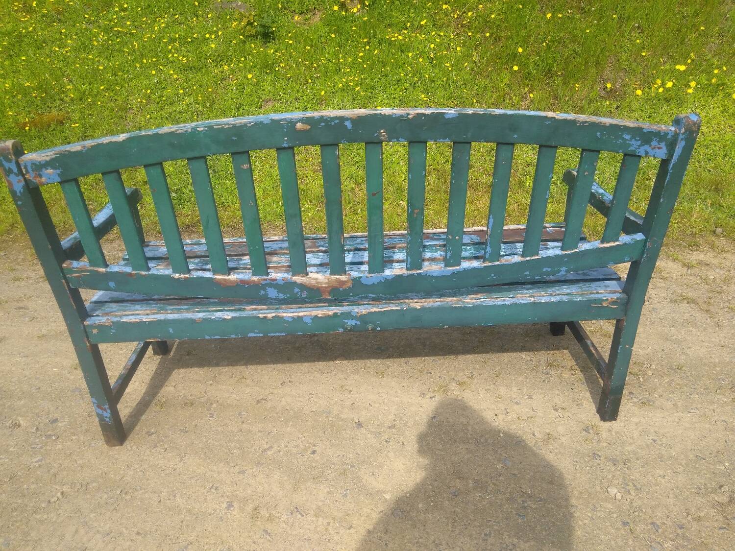 Old teak garden bench