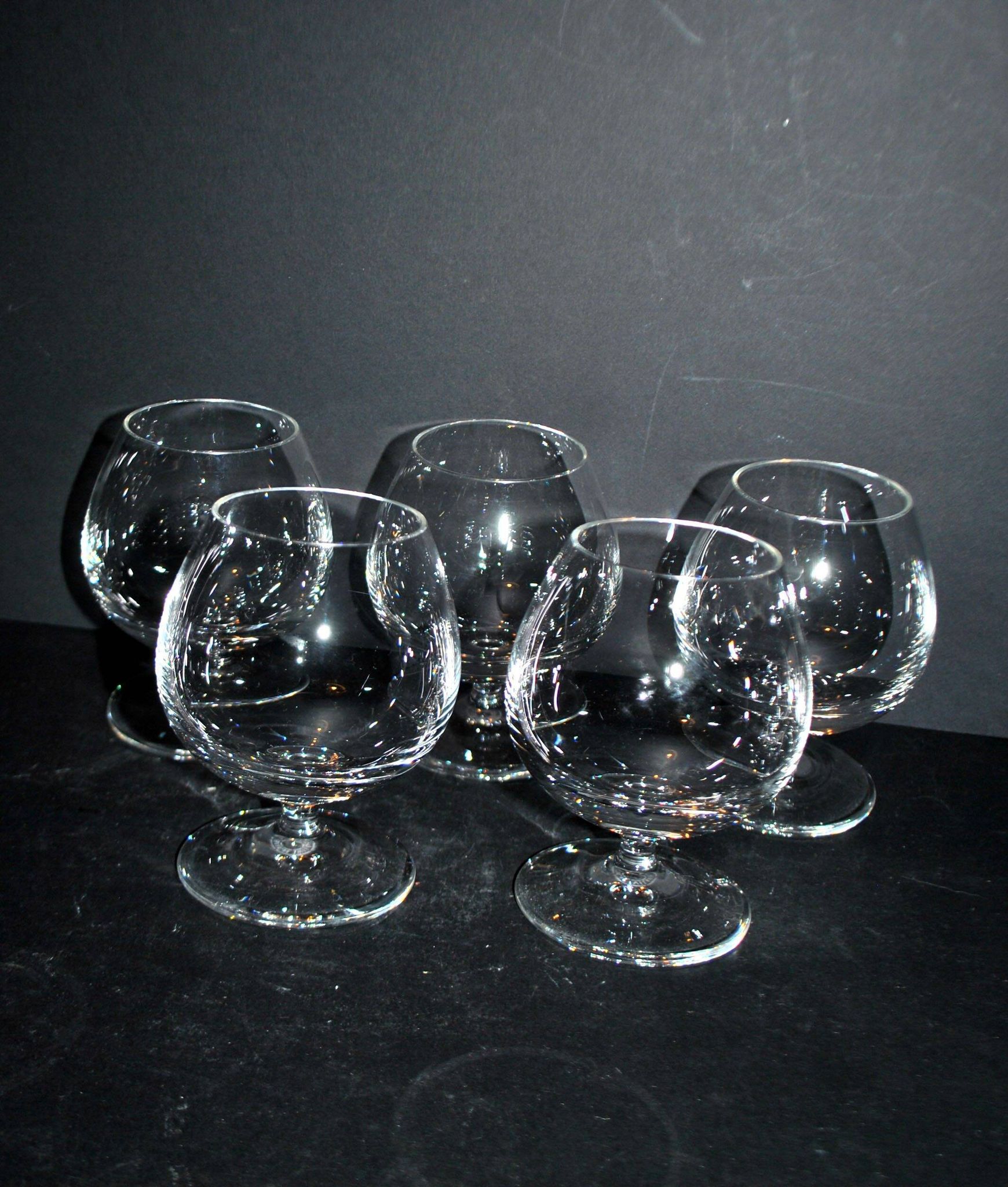 V&B Villeroy & Boch set of 5 crystal balloon glasses for cognac and brandy
