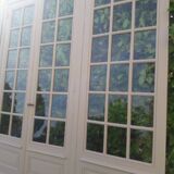 Double door glass partition