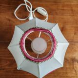 Porcelain table lamp with floral decoration